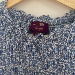 J.Crew X Liberty Fabric Baby Blue Blouse (Puff Sleeve)